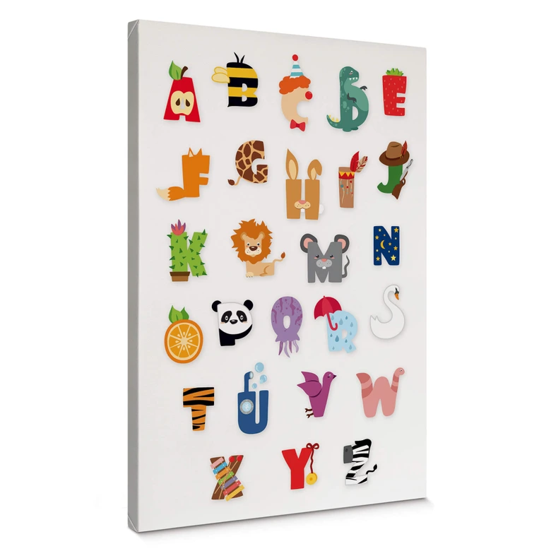 Leinwandbild Kinder Alphabet 