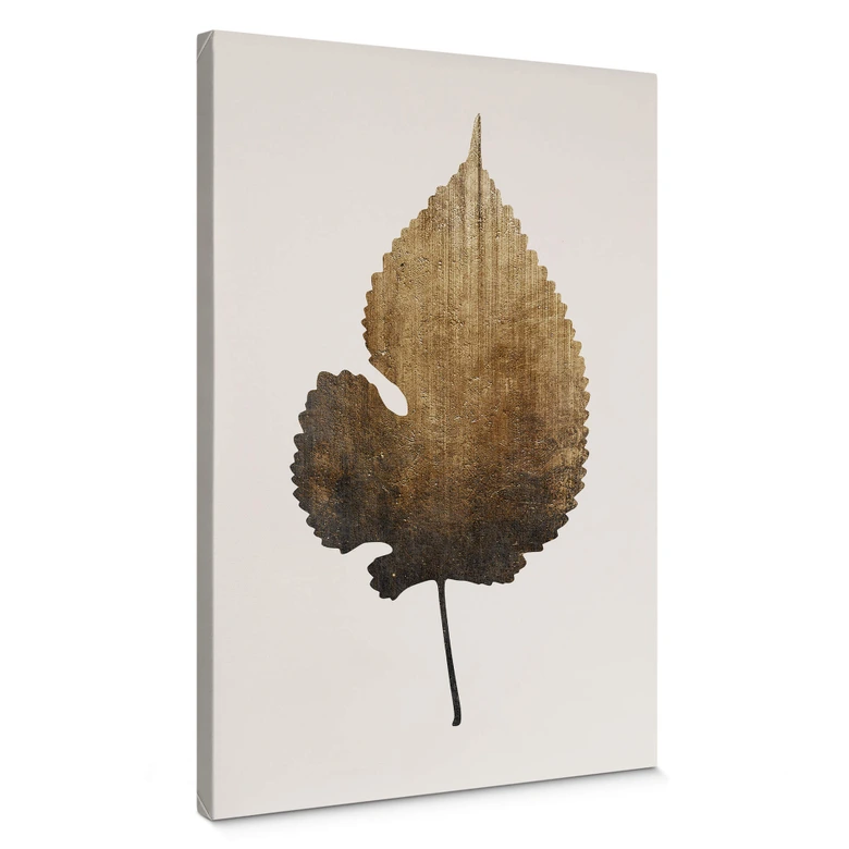 Lienzo Kubistika - Hoja de oro 