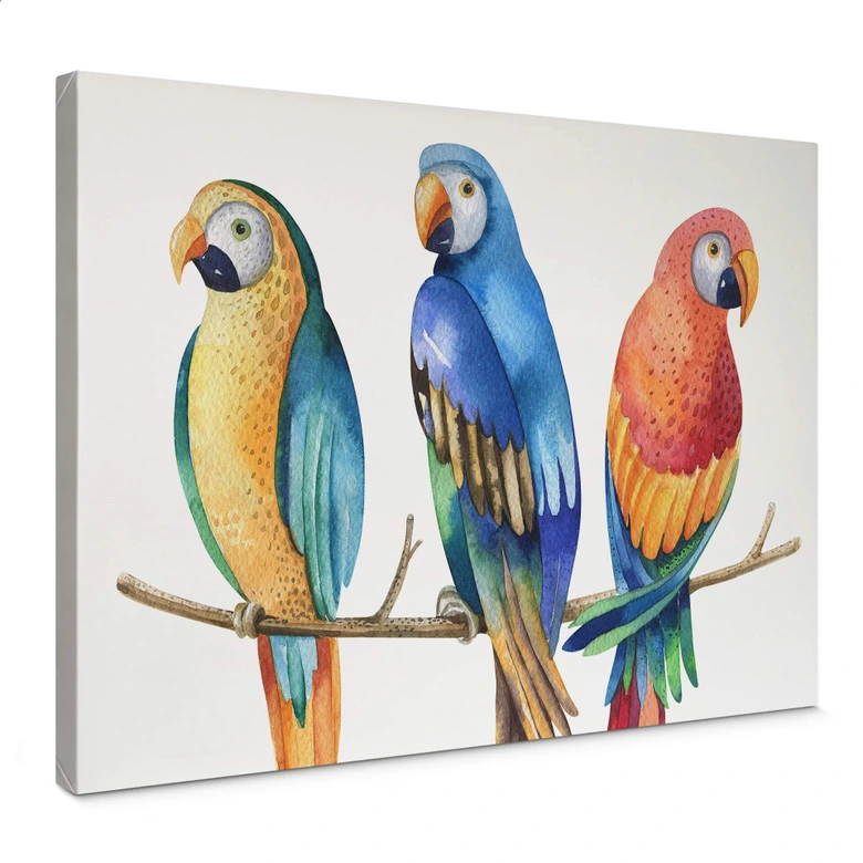 Canvas Kvilis – Bonte Papegaaien 