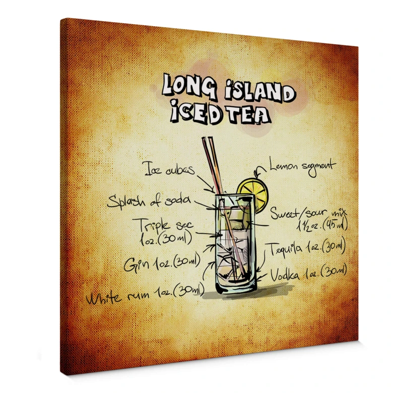 Long Island Iced Tea Recipe Canvas print 