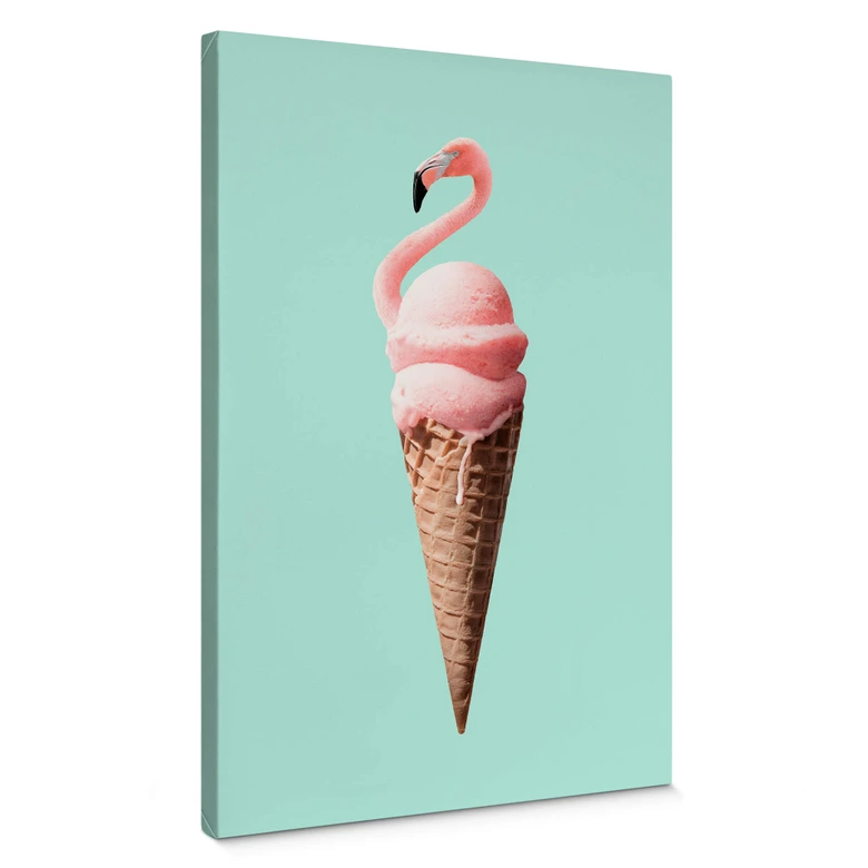 Leinwandbild Loose - Flamingoeis 