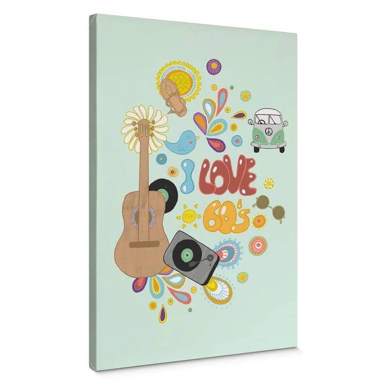 Tableau sur toile Loske - I love the 60s 