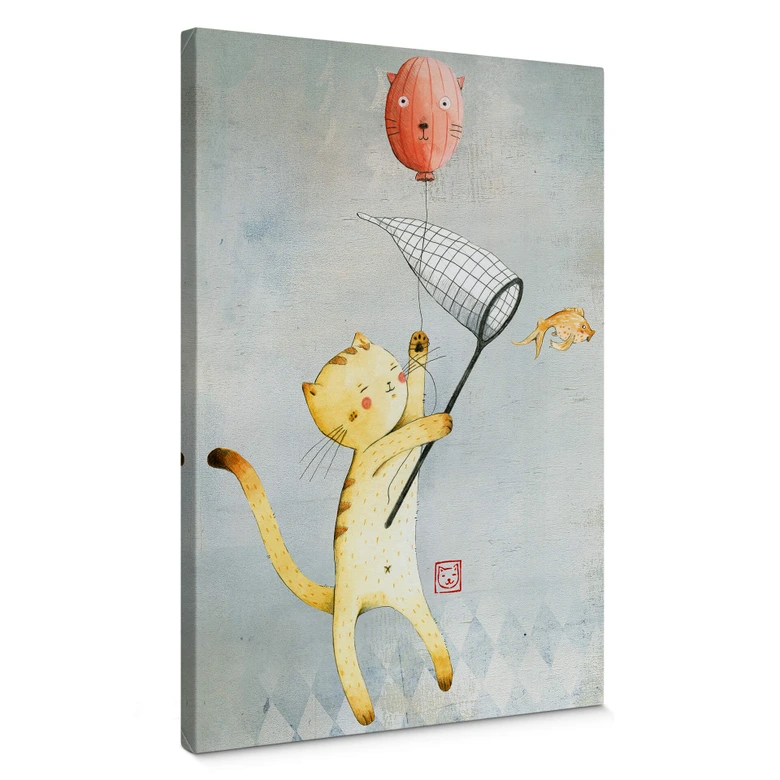 Leinwand Loske - Katze mit Ballon 
