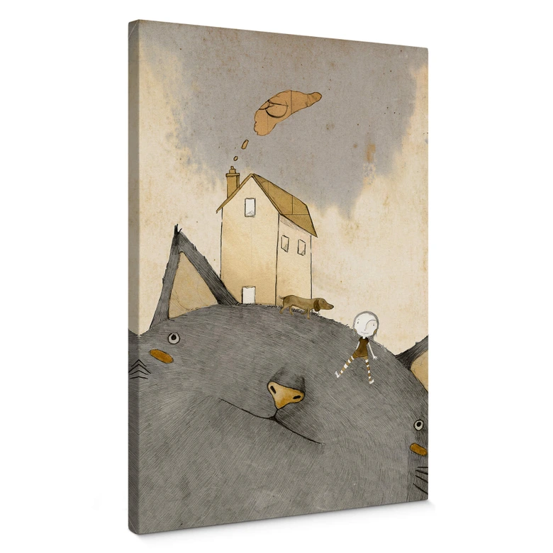 Leinwandbild Loske - Katzenhaus 