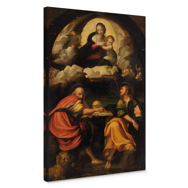 Leinwandbild Michelangelo - Maria mit Kind in derGlorie 