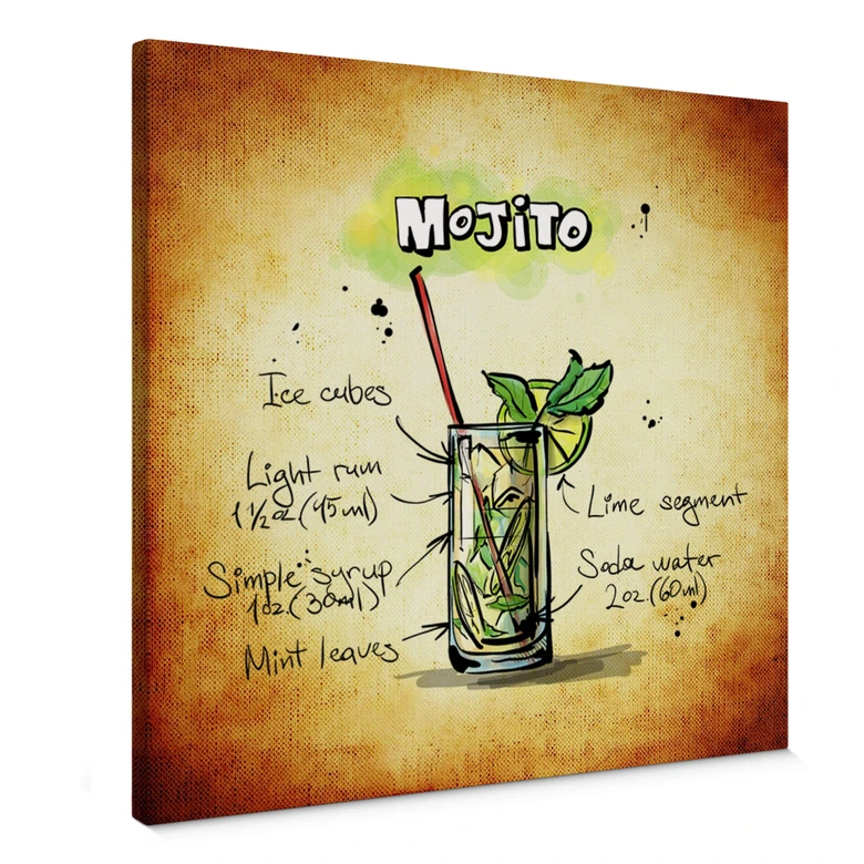 Leinwandbild Mojito - Rezept 