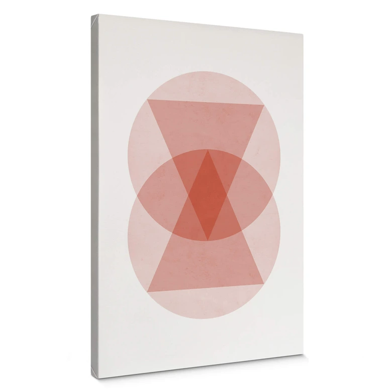 Leinwandbild Nouveauprints - Circles and triangles pink 