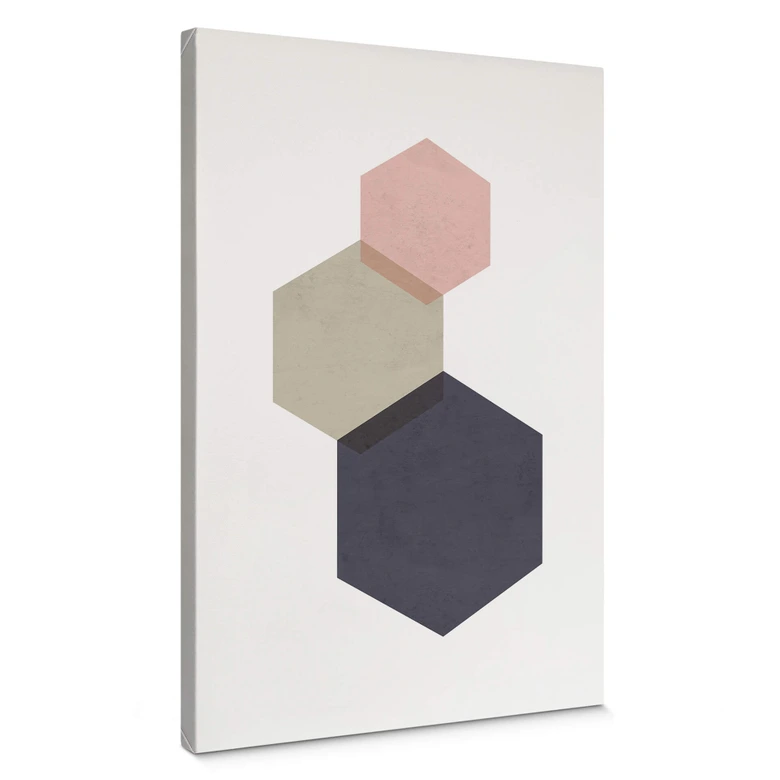 Canvas Nouveauprints - Hexagons Pink 