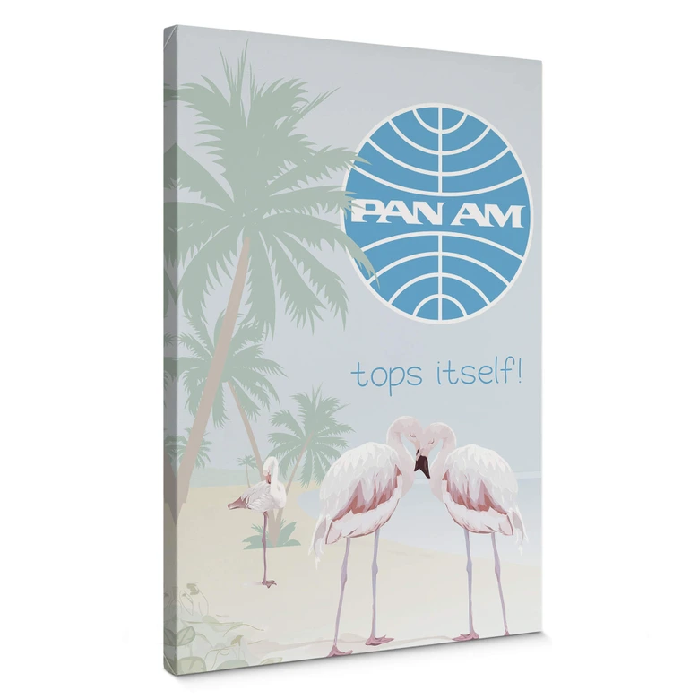 Tableau sur toile PAN AM - Baie avec flamants roses 