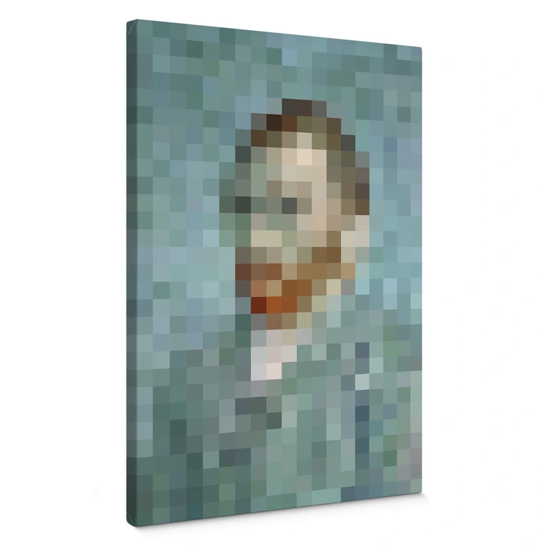 Leinwandbild Pixelart - van Gogh - Selbstbildnis 1889 