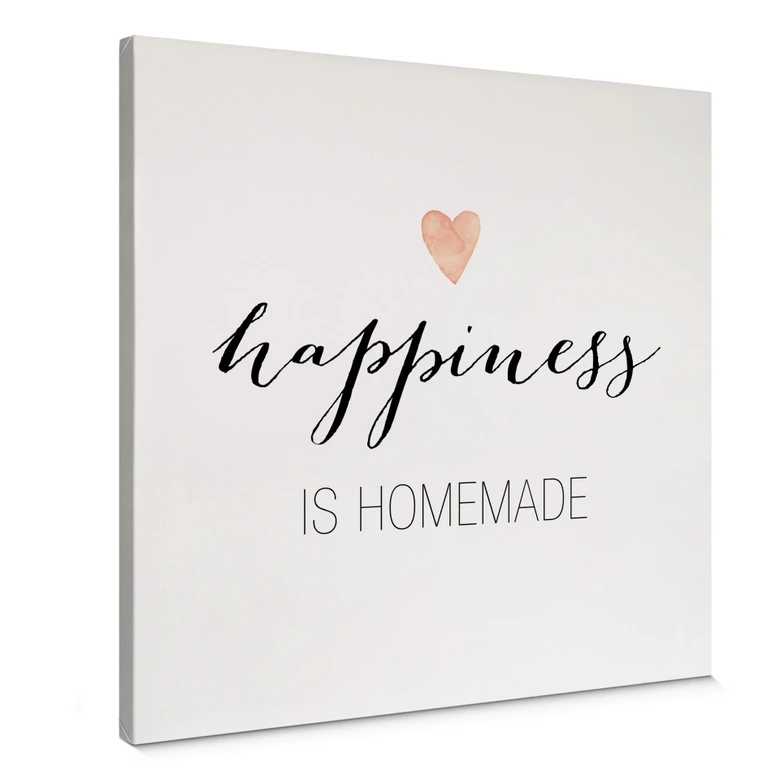 Leinwandbild Confetti & Cream - Happiness is homemade - Quadratisch 