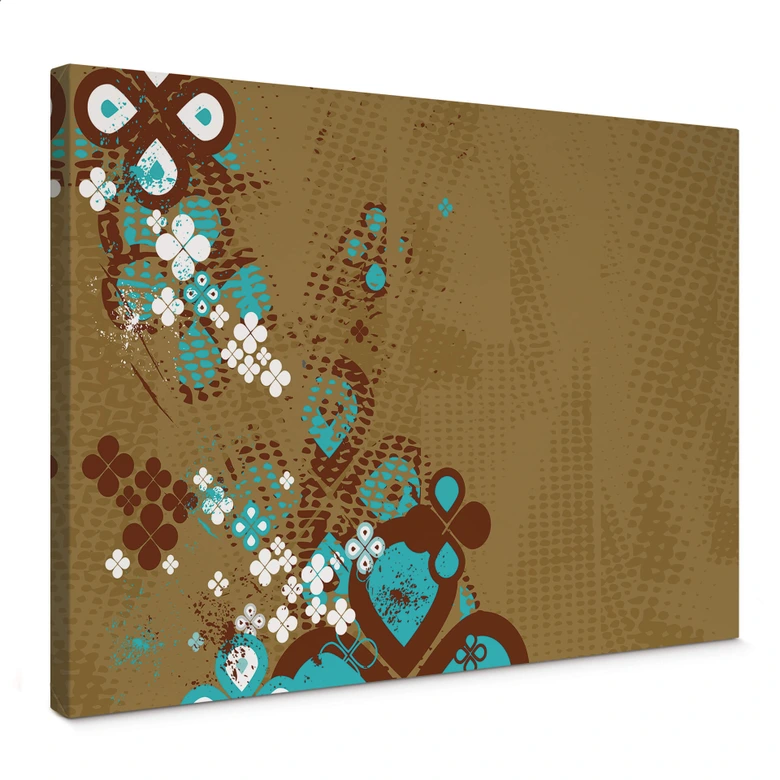 Lienzo flores retro 1970 