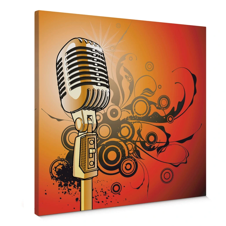 Leinwandbild Retromicrophone 
