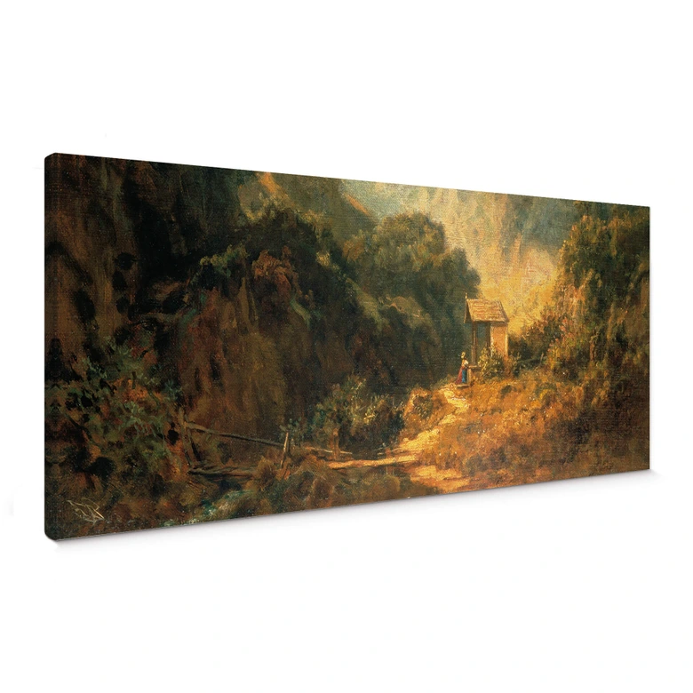 Leinwandbild Spitzweg - Felsental mit Kapelle 