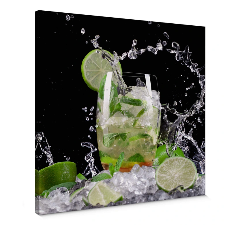 Tableau sur toile - Splashing Mojito - Format carré 