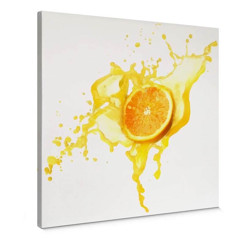 Leinwandbild Splashing Oranges - quadratisch 