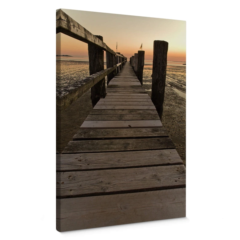 Lienzo embarcadero en el Mar de Wadden 