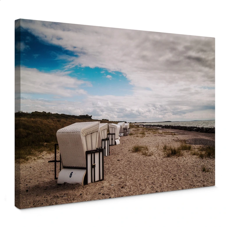 Leinwandbild Strandkörbe auf Hiddensee 