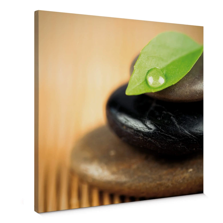 Leinwandbild Wellness Stone - quadratisch 