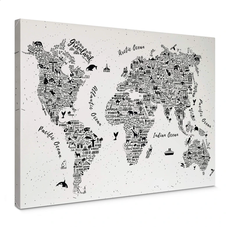 Leinwandbild Weltkarte - Arround the world 