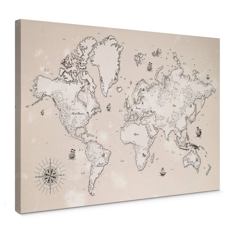 Canvas Print World Map – Lost Times 
