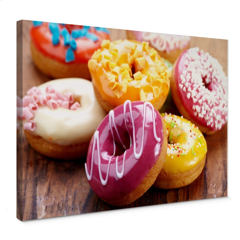 Leinwandbild Zuckersüße Donuts 