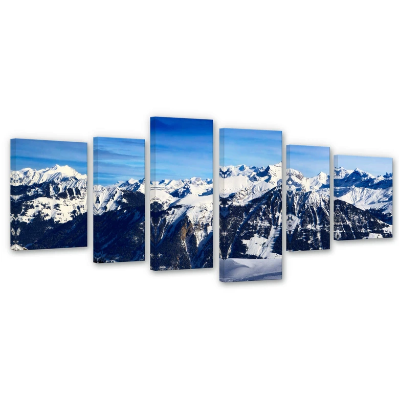Leinwandbild Alpenpanorama (6-teilig) 
