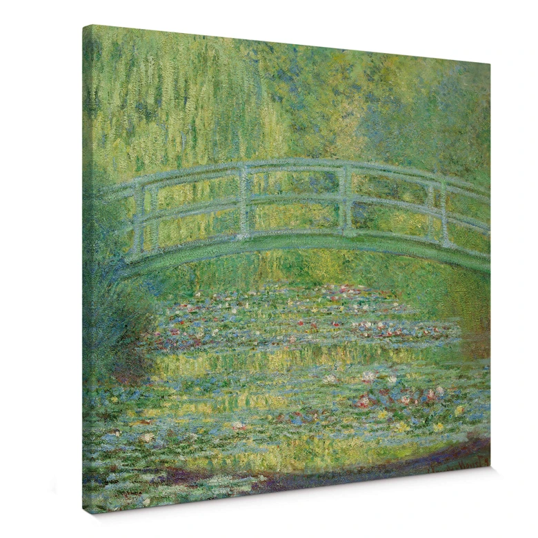 Leinwandbild Monet - Seerosenteich und japanischeBrücke 