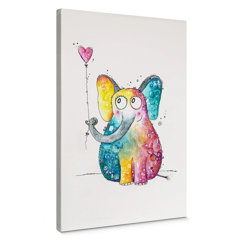 Leinwandbild Hagenmeyer - Elefant mit Herz 