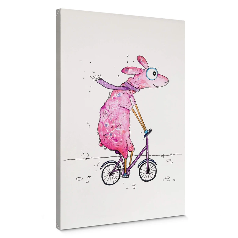 Canvas Hagenmeyer - Lama met Fiets 