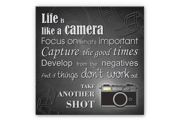 Wandbild Life is like a camera... 