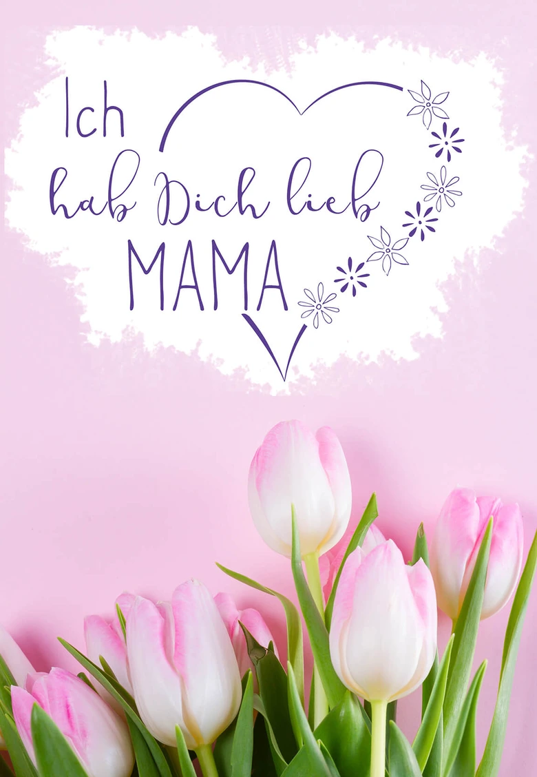 Gutschein Muttertag - Rosa Tulpen 