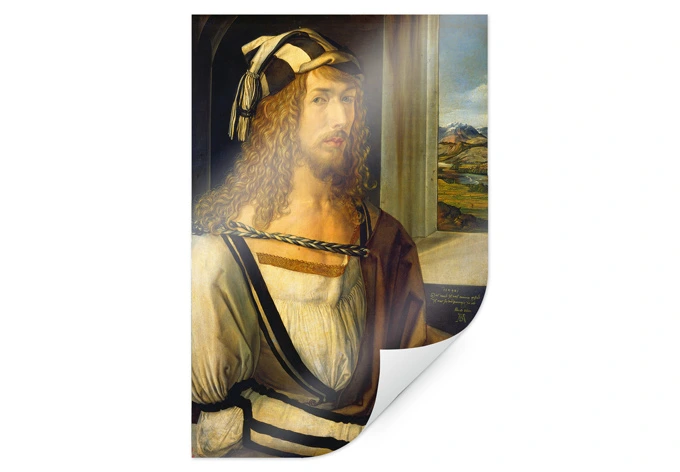 Poster Dürer - Selbstbildnis mit Landschaft 