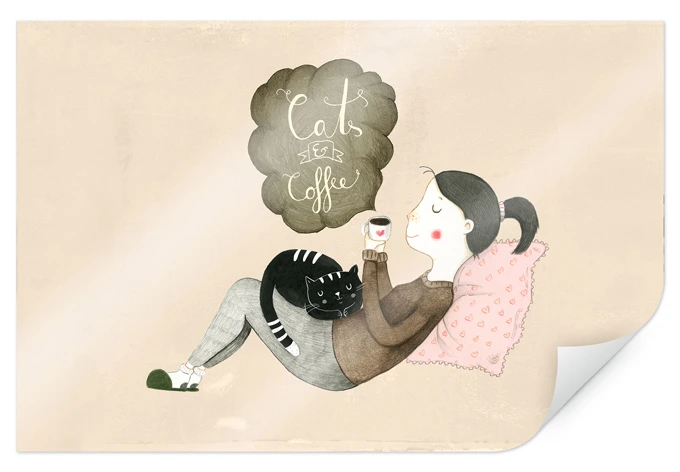 Poster Loske - Cats & Coffee 