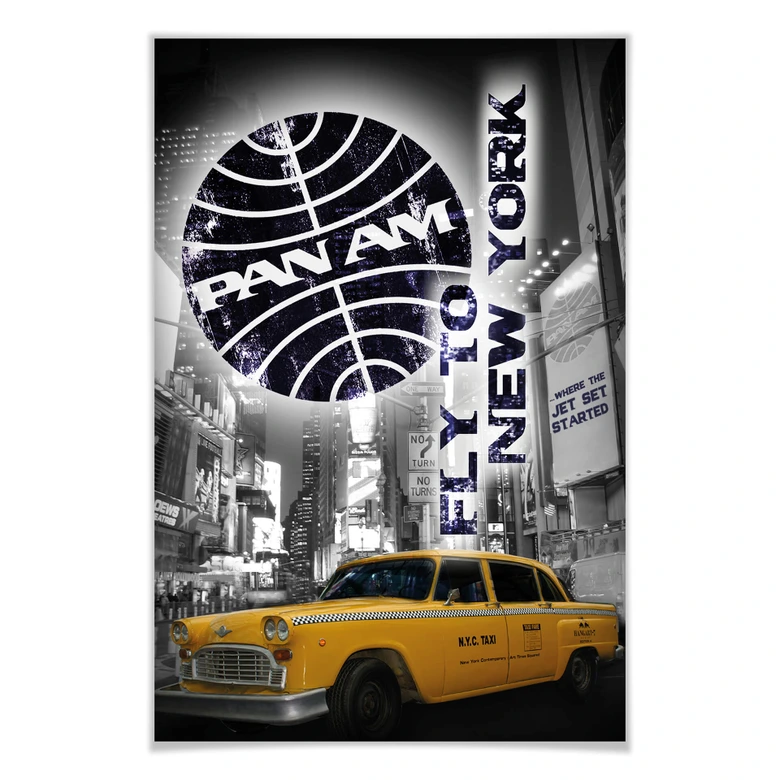 Poster PAN AM - New York Yellow Taxi Cab 