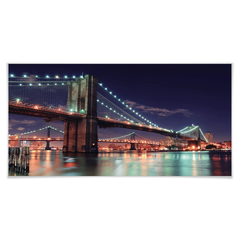 Poster Manhattan Bridge at Night 2 