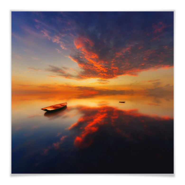 Poster Krol - Ein leuchtender Sonnenuntergang - quadratisch 