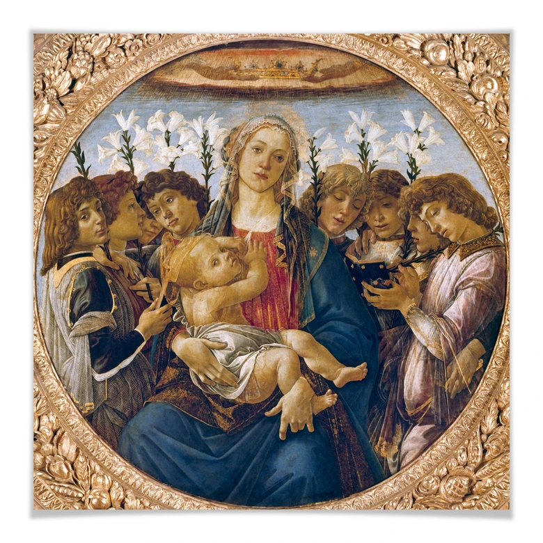 Poster Botticelli - Maria mit dem Kind und singend 