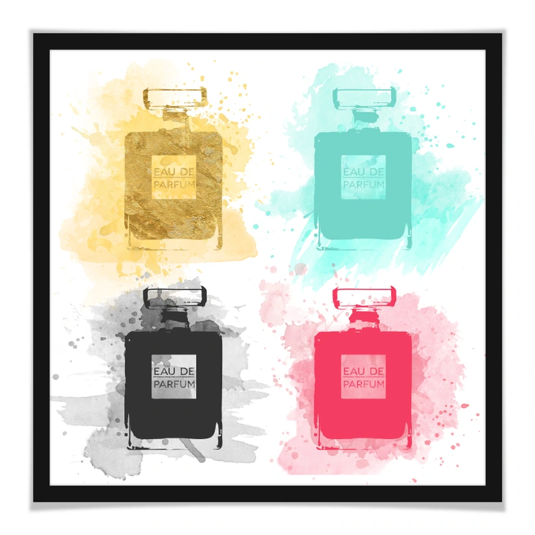 Poster - Eau de Parfum aquarelle - multicolore 