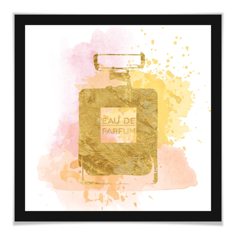 Poster Eau de Parfum Aquarell - Gold 