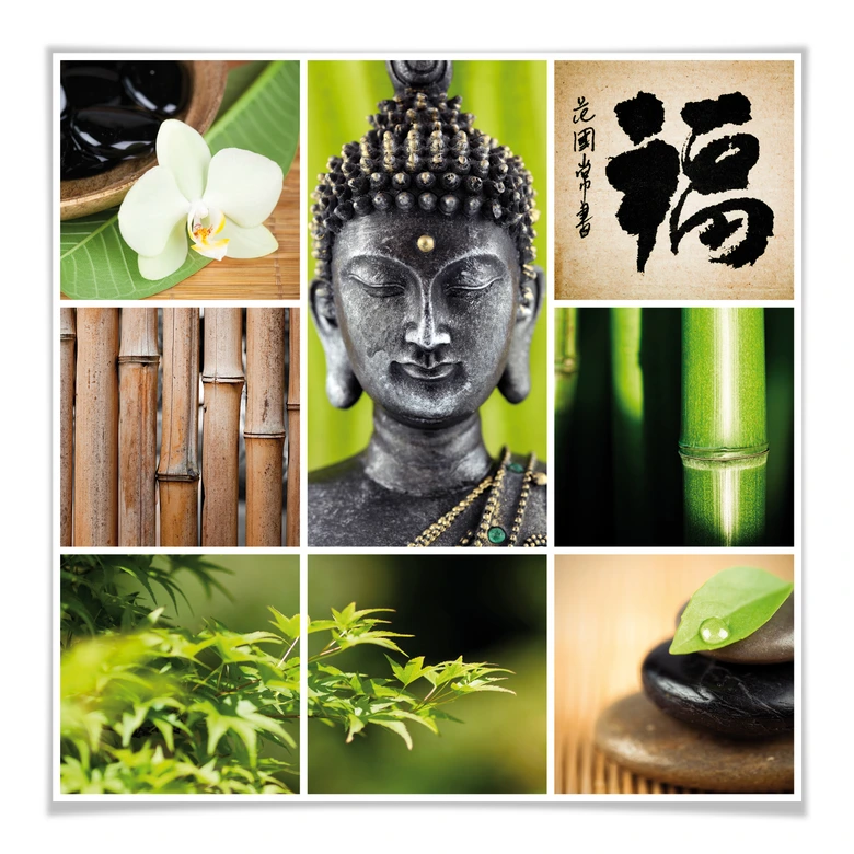 Poster Asian Spa - quadratisch 