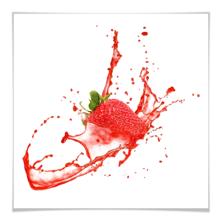 Poster Splashing Strawberry 
