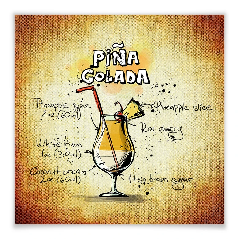 Poster Pina Colada - Rezept 