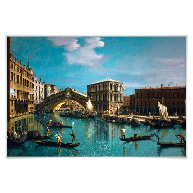 Poster Canaletto - Die Rialtobrücke in Venedig 