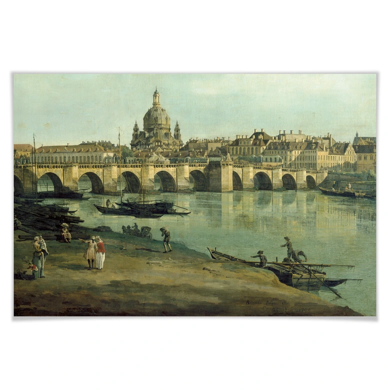 Poster Canaletto - Dresden vom rechten Elbufer 