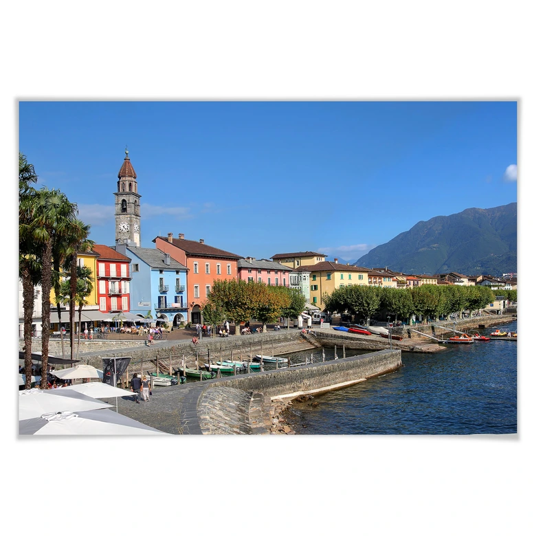 Poster Hafenpromenade am Lago Maggiore 