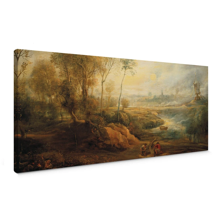 Leinwandbild Rubens - Landschaft mit Vogelfänger 