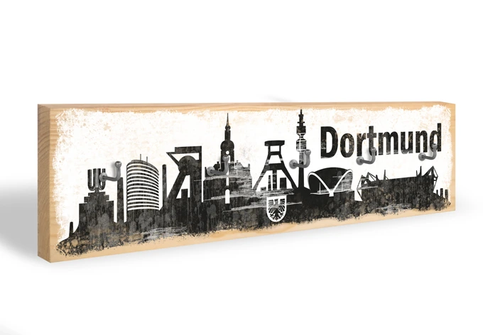 Schlüsselbrett Dortmund Skyline + 5 Haken 