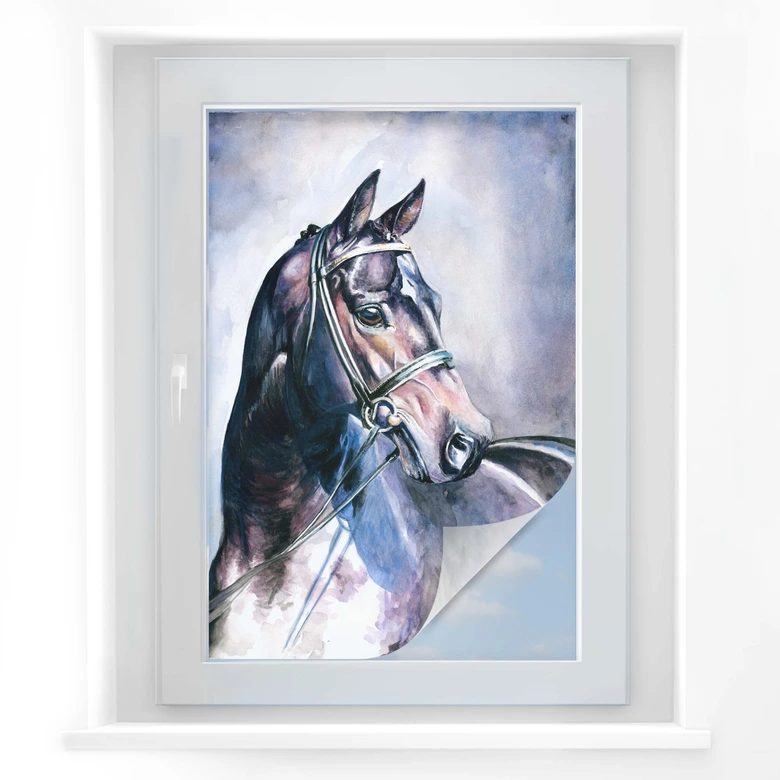 Sichtschutzfolie Aquarell eines Pferdes 