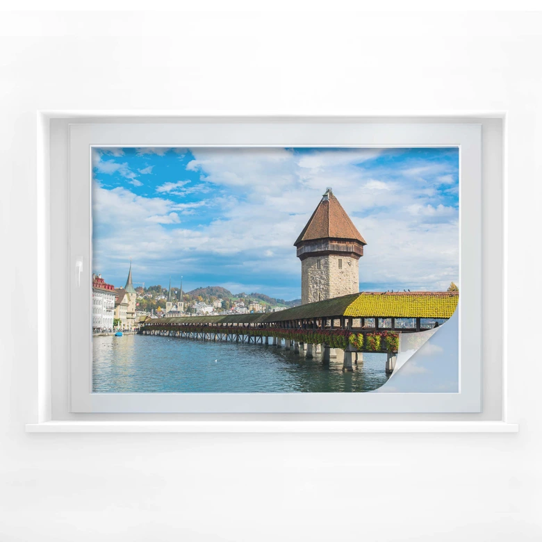 Raamfolie – Brug in Luzern 